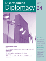 Disarmament Diplomacy No. 64, Cover design by Paul Aston