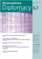 Disarmament Diplomacy, Cover design by Paul Aston