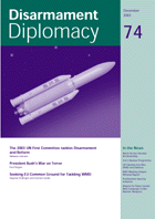 Disarmament Diplomacy No. 74, Cover design by Paul Aston