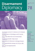 Disarmament Diplomacy No. 78, Cover design by Paul Aston