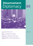 Disarmament Diplomacy No. 89, Cover design by Calvert's Press, Photo by Rebecca Johnson